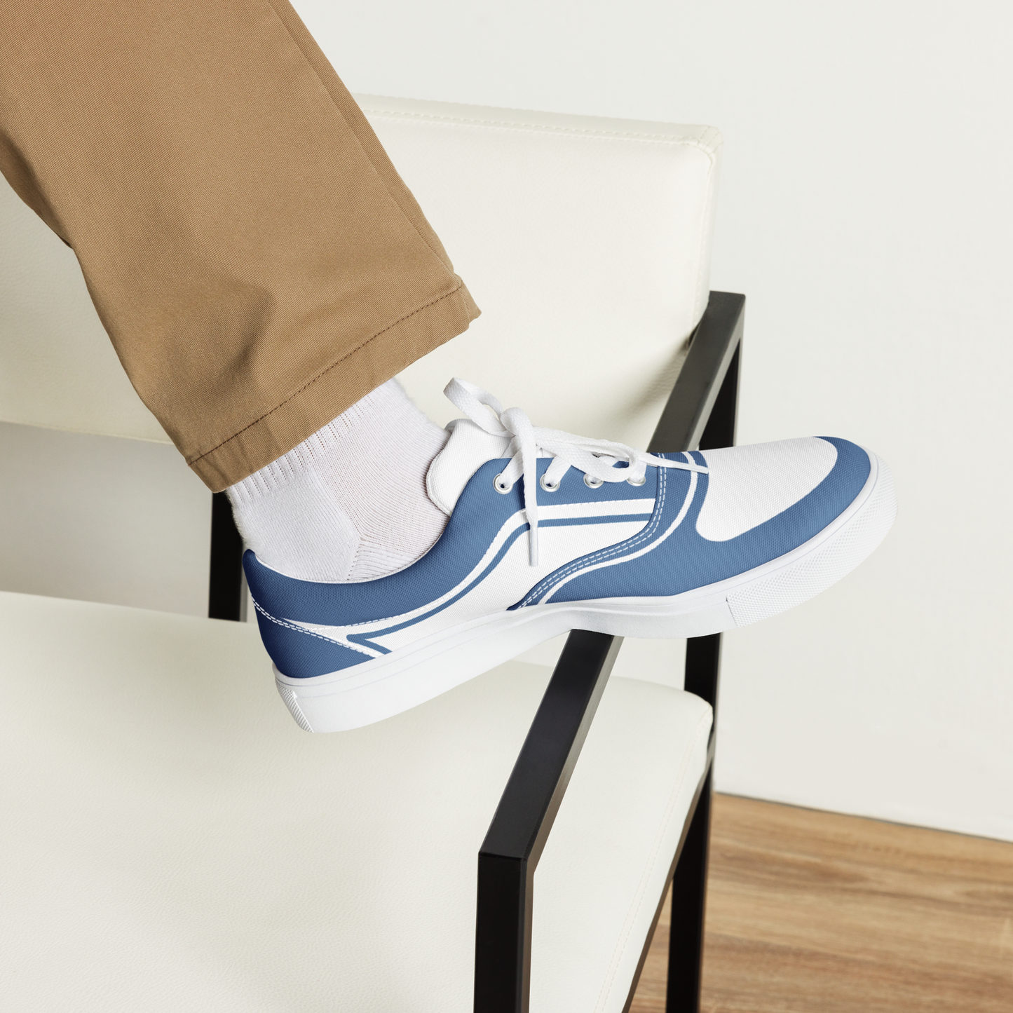 MEN’S LACE-UP CANVAS SHOES - AZUL