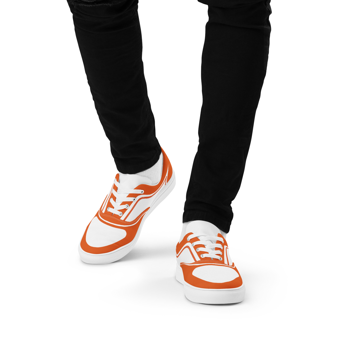 MEN’S LACE-UP CANVAS SHOES - NARANJA