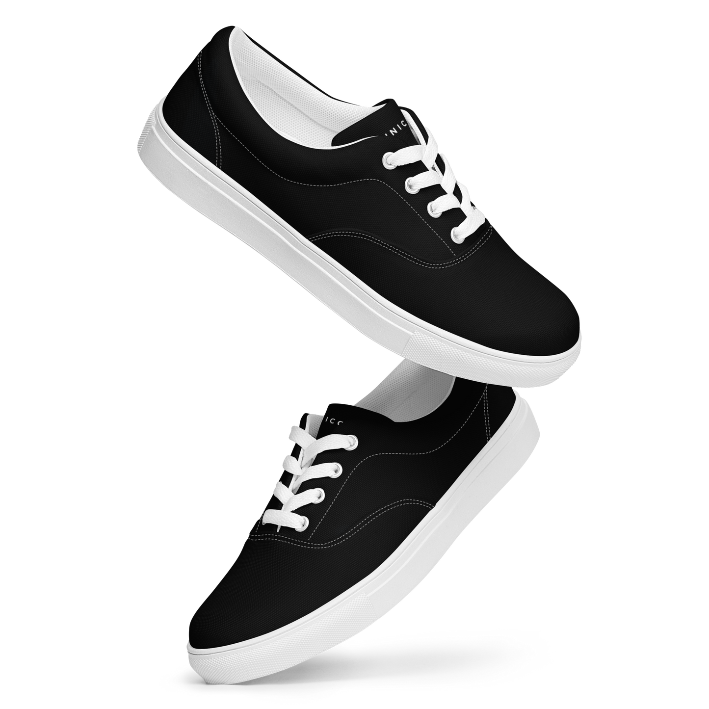 WOMEN’S LACE-UP CANVAS SHOES - BLACK UNICO