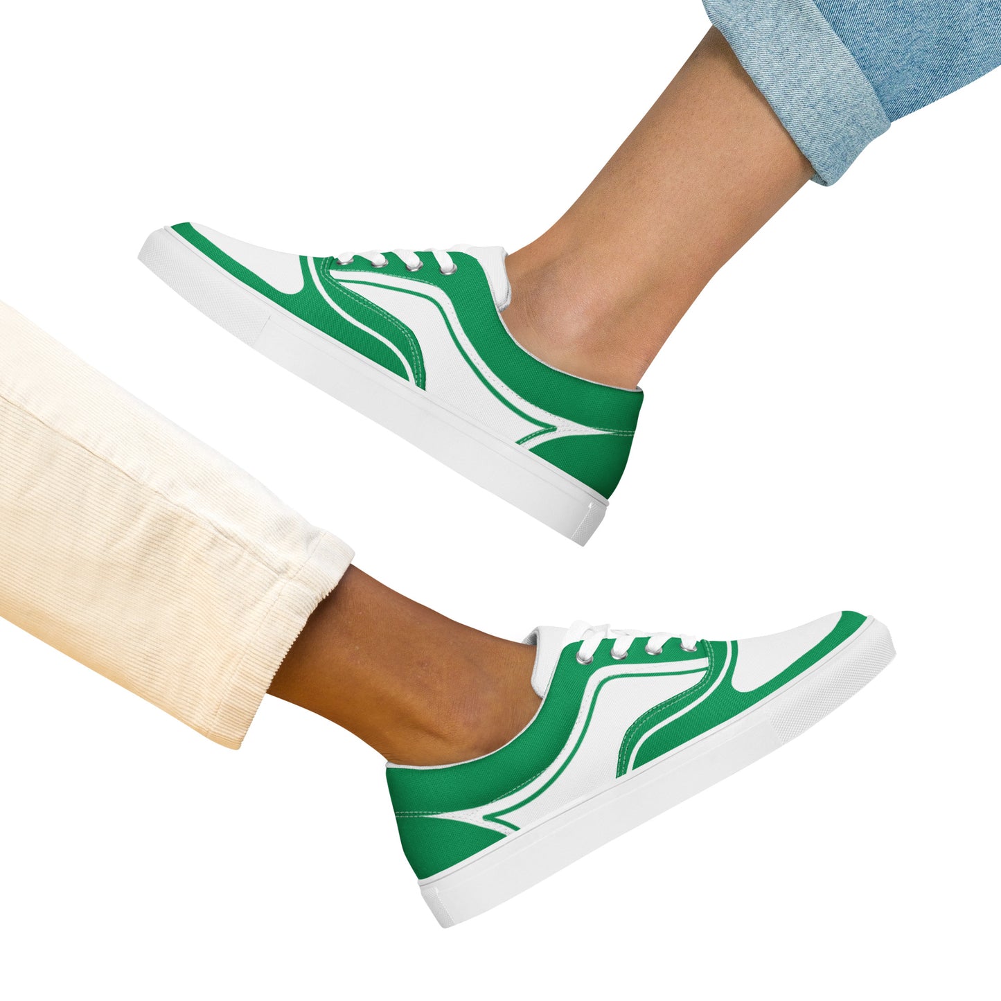 WOMEN’S LACE-UP CANVAS SHOES - VERDE