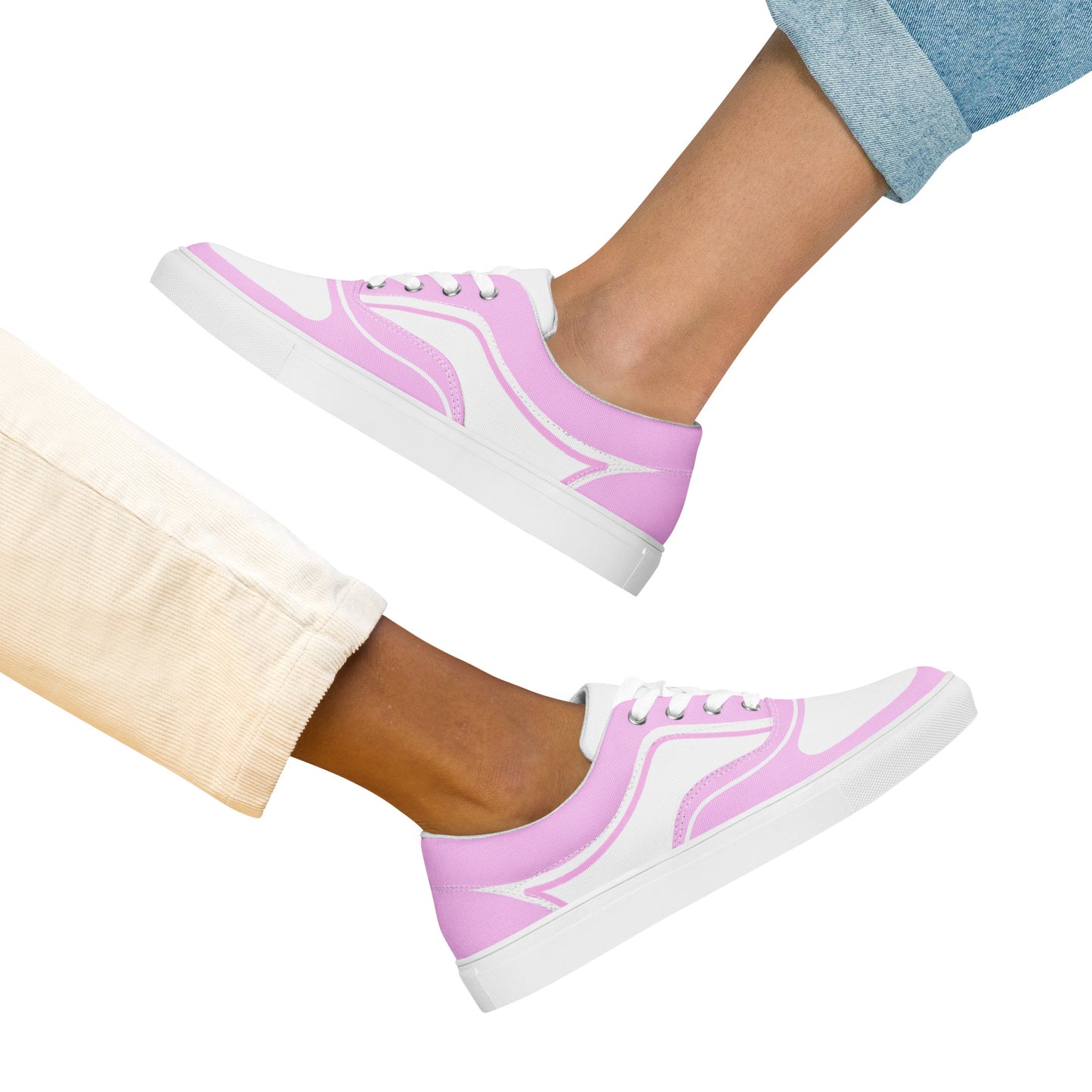 WOMEN’S LACE-UP CANVAS SHOES - ROSADO