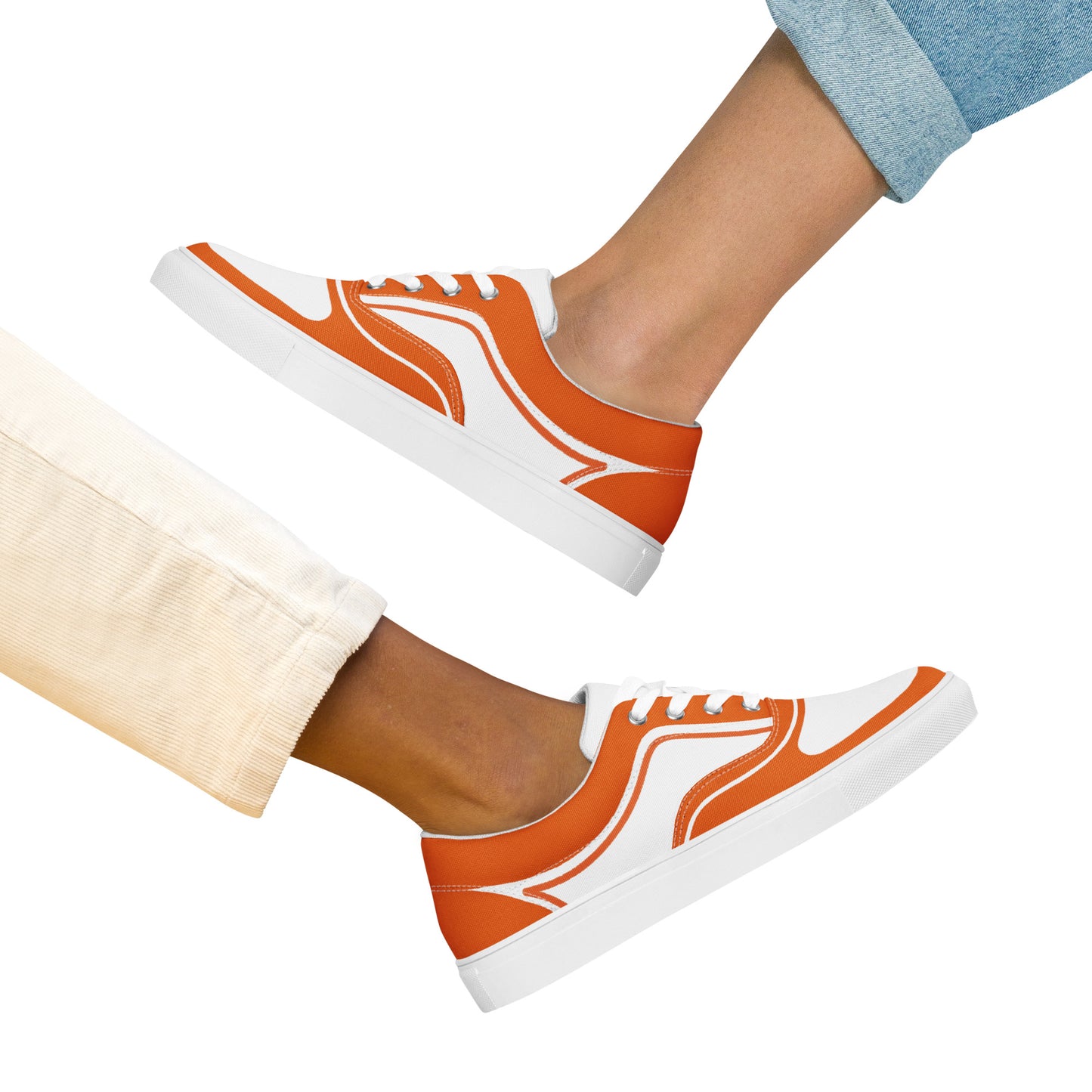 WOMEN’S LACE-UP CANVAS SHOES- NARANJA